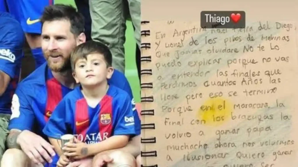 Lionel Messi’s Son Thiago Pens Down A Letter For Father Ahead Of ...