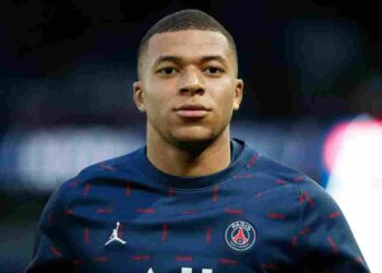 Kylian Mbappe during a practice session.