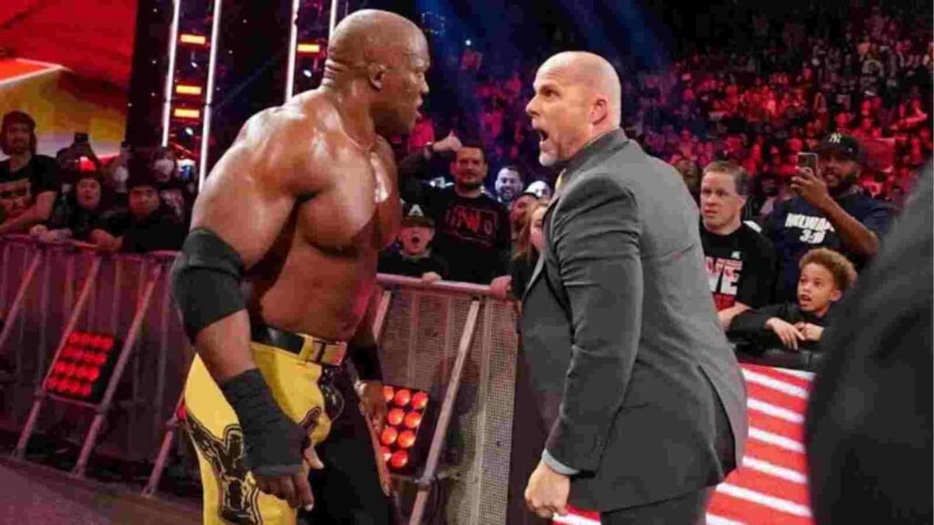 Adam Pearce firing Bobby Lashley on 12th December edition of RAW. (Image Credits- WrestleTalk)