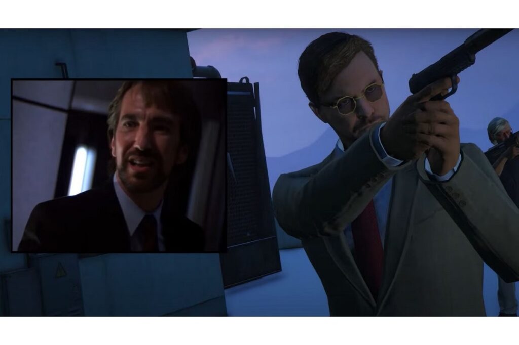 An NPC resembling Hans Gruber