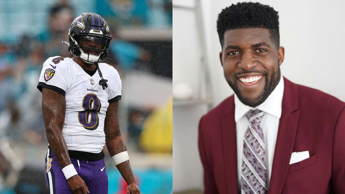 Emmanuel Acho claims all the pressure will be on Lamar Jackson when he plays Patrick Mahomes in the AFC Championship Game this week