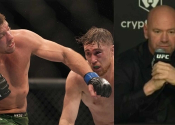 Dana White comments on Darren Till's performance against Dricus Du Plessis [Iamge Source - MMAJunkie (L) and UFC (R)]