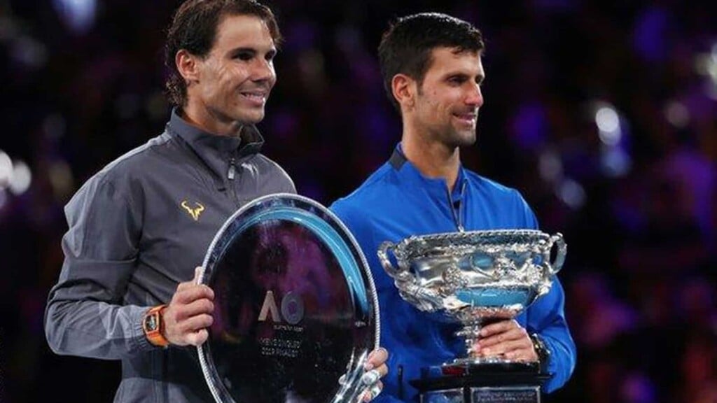 Rafael Nadal and Novak Djokovic at the 2019 Australian Open