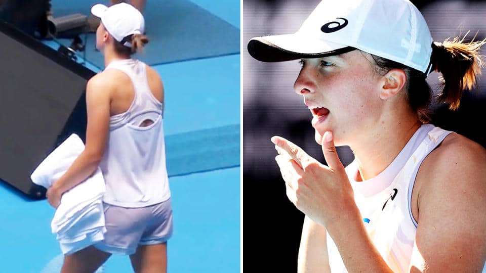 WATCH: Iga Swiatek receives a code violation right before her match against Elena Rybakina in the Australian Open 2023