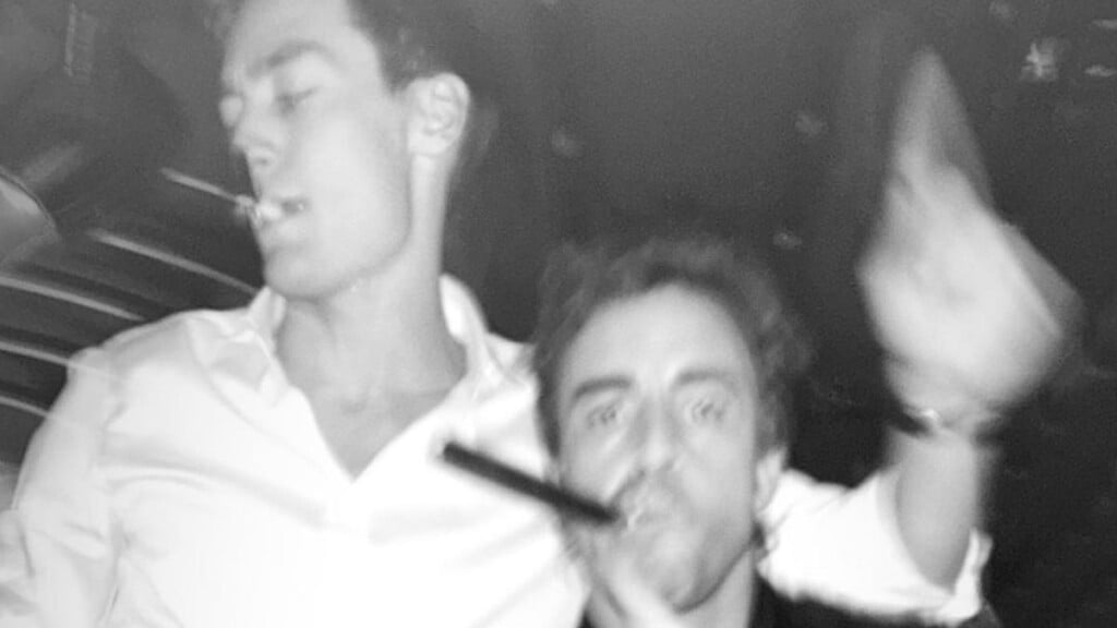 Fernando Alonso and George Russell partying together