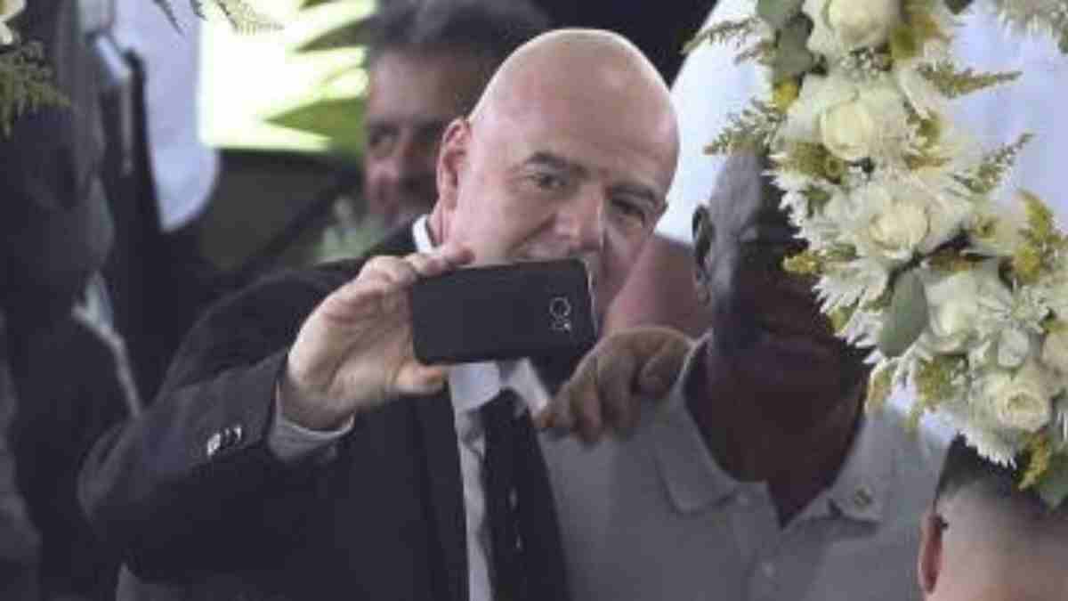 FIFA President Gianni Infantino receives backlash for taking selfies near Pele’s open casket