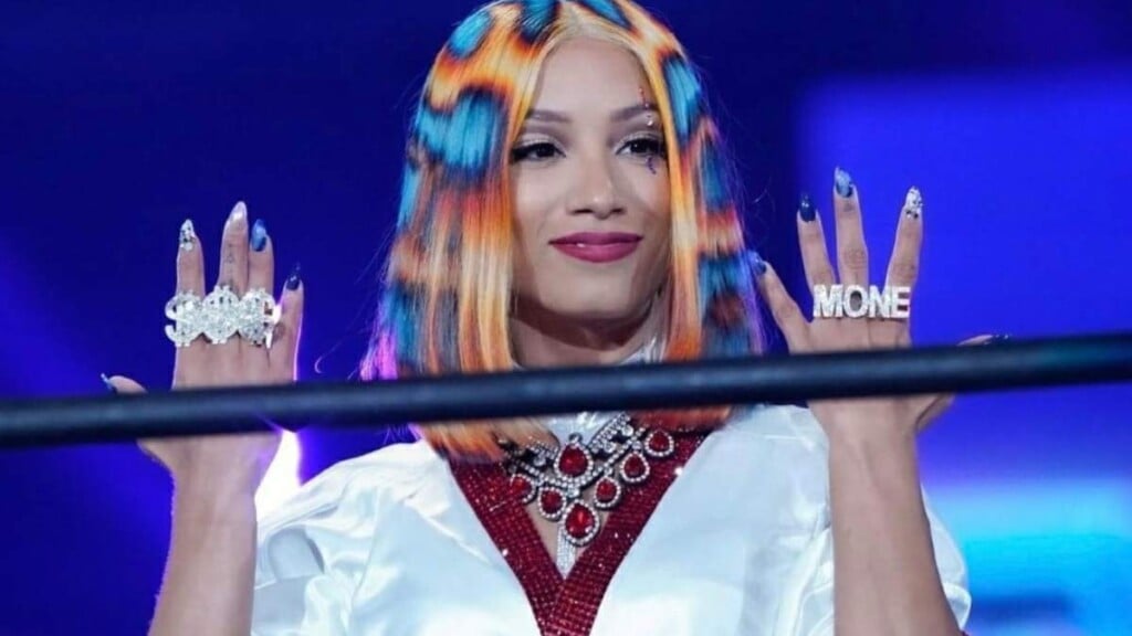 Sasha Banks as Mercedes Mone at Wrestle Kingdom 17