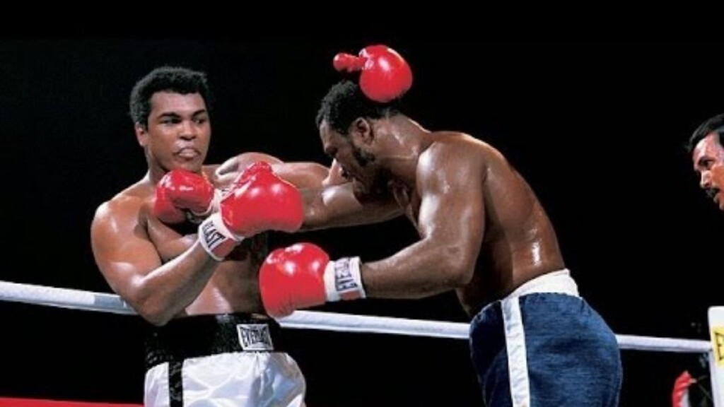 Joe Frazier and Muhammad Ali,