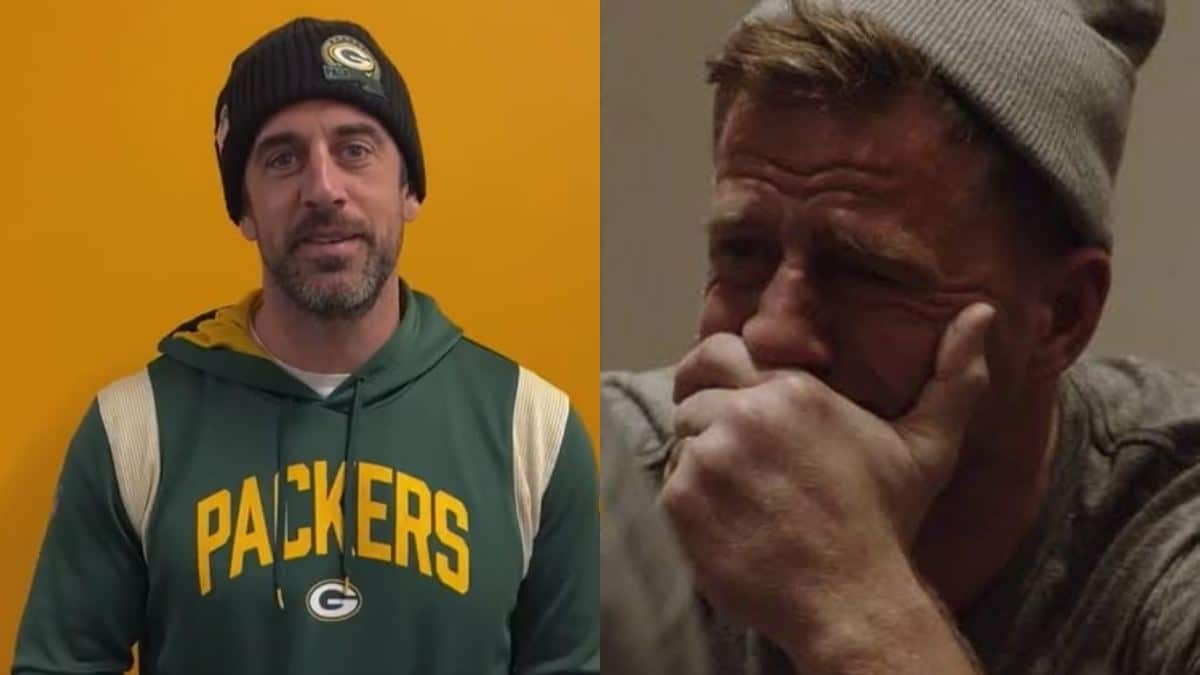 WATCH: J. J. Watt sobs uncontrollably as he is left in tears after receiving messages from Tom Brady, Aaron Rodgers, Peyton Manning, and his family upon his retirement