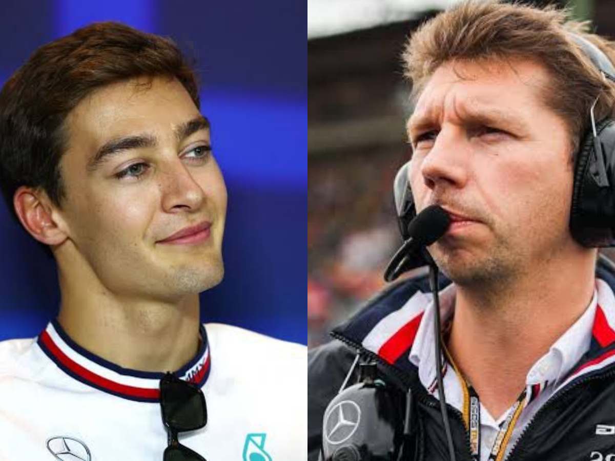 “Why are you like this?”- Fans react as George Russell cheekily congratulates James Vowles for his new role at Williams