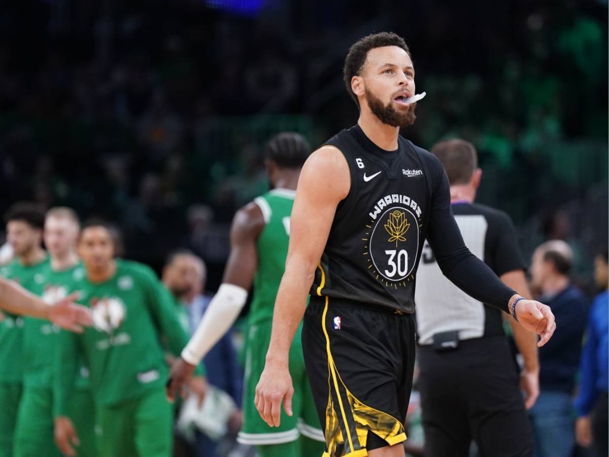 WATCH: Marcus Smart left in shock as Stephen Curry drills a 46-ft half-court buzzer-beating three-pointer and ties the NBA record