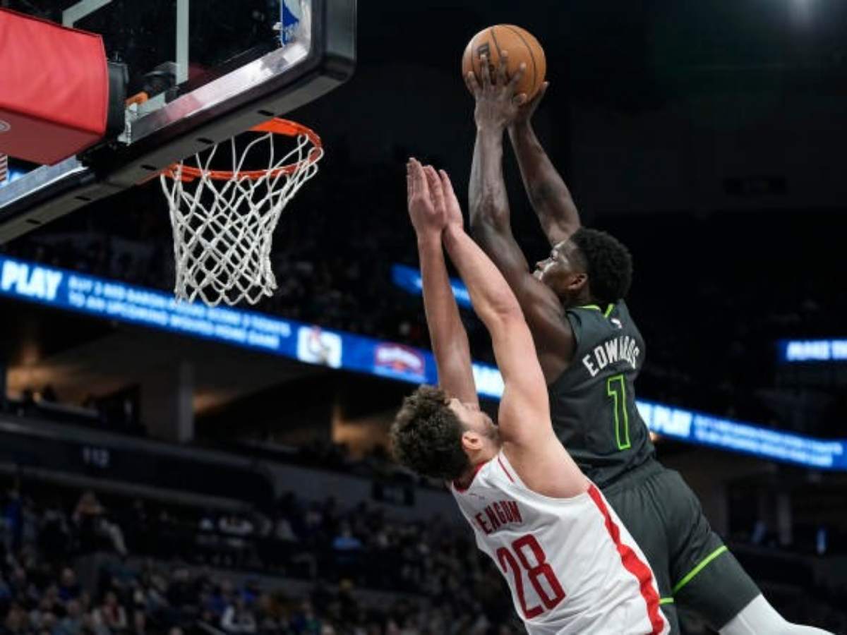 “Ja Morant wishes he could do that” – NBA Fans stunned watching Anthony Edwards manhandle Alperen Sengun with a THUNDEROUS poster dunk on his head