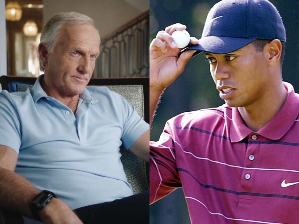 Greg Norman and Tiger Woods [Image Credit: ESPN/Golf Digest]