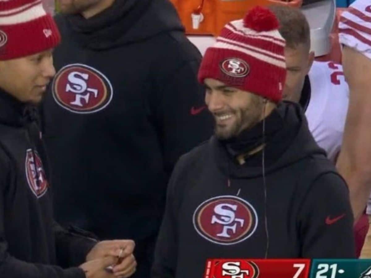 “Jimmy G is a fraud” – NFL Twitter ANGRY on Jimmy Garoppolo for laughing on the sidelines as the 49ers watched their Super Bowl dream go down the drain