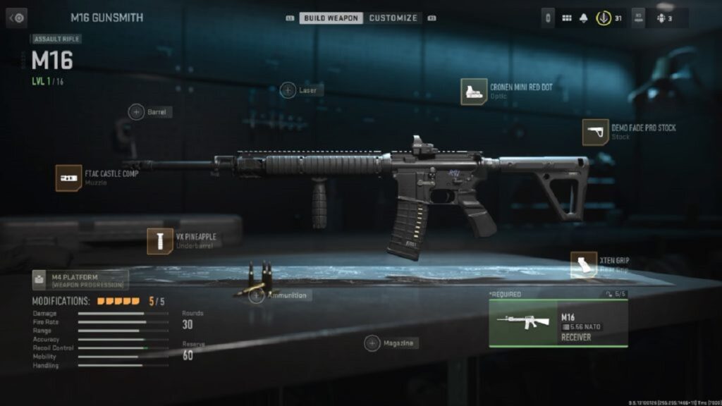 M16 in Call of Duty: Modern Warfare 2