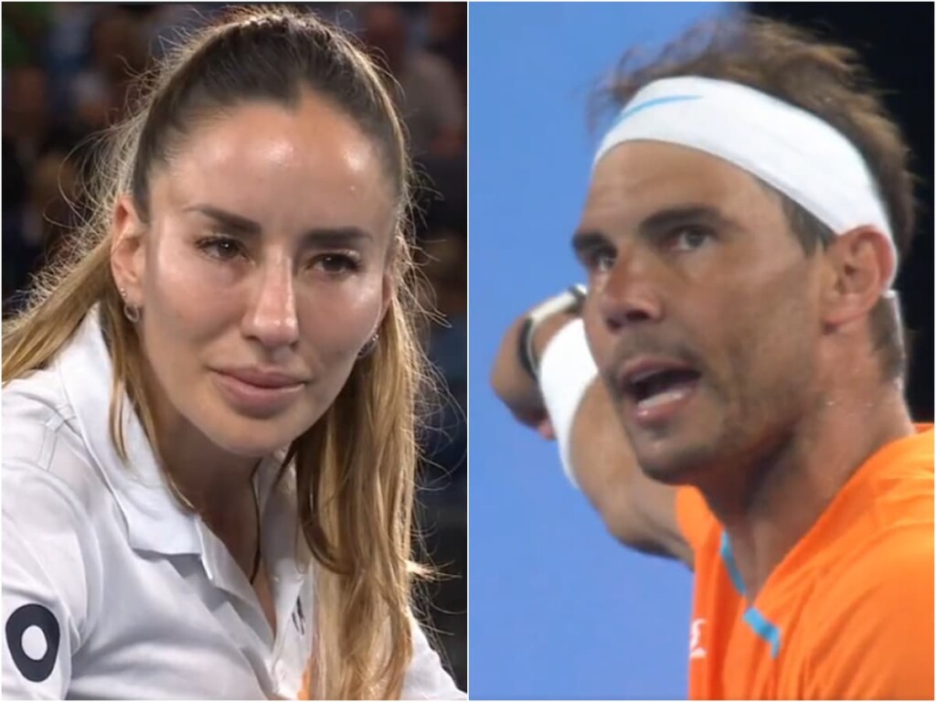 Chair Umpire Marijana Veljovic and Rafael Nadal