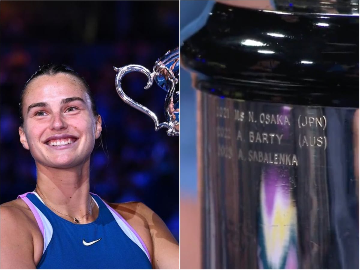 WATCH: The priceless moment when the 2023 Australian Open champion Aryna Sabalenka realized her name was already on the trophy