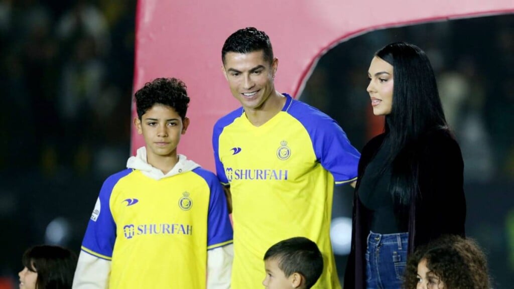 Cristiano Ronaldo with his wife and son