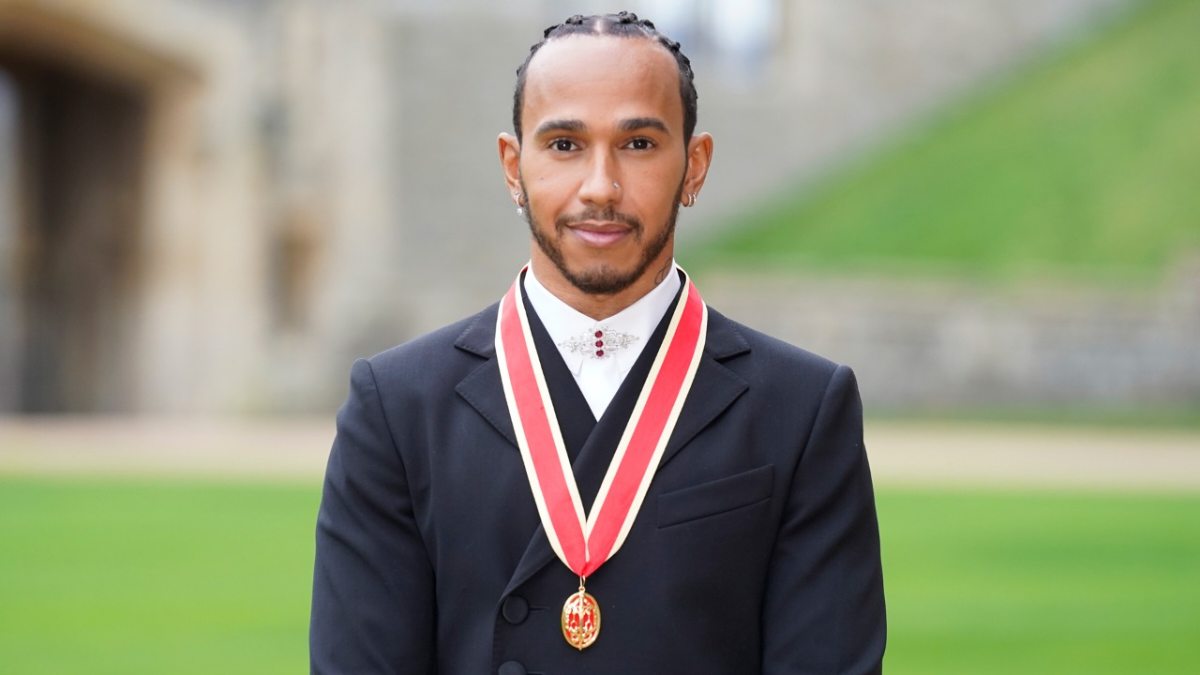 Who knighted Sir Lewis Hamilton?