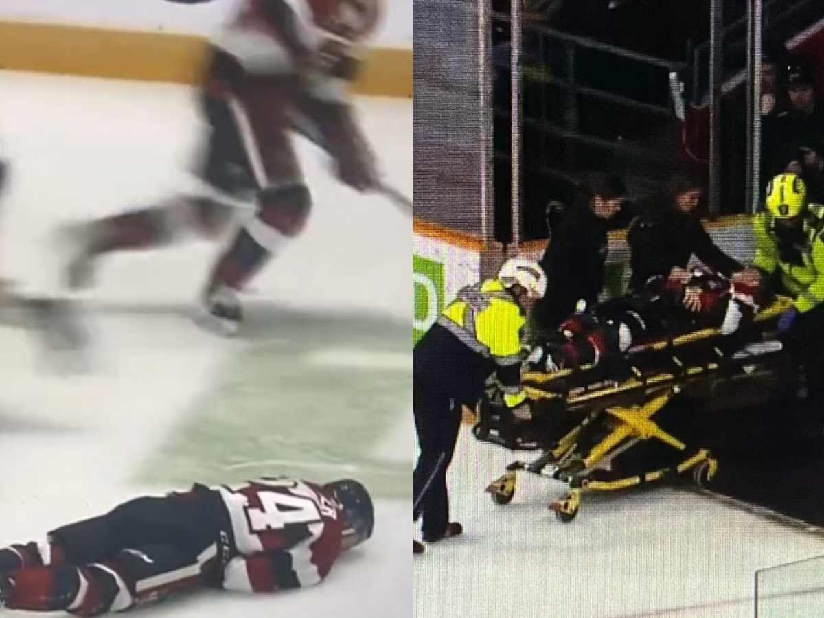 <strong>WATCH: Canadiens prospect Vinzenz Rohrer leaves game on stretcher following hit by Thomas Budnick of Frontenacs</strong>