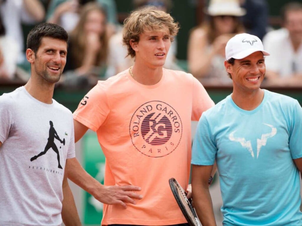 Novak Djokovic, Alexander Zverev and Rafael Nadal