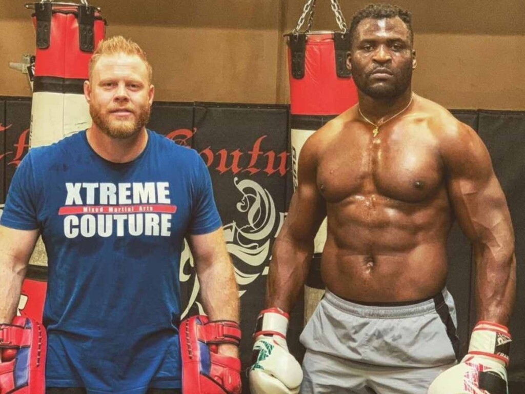 Francis Ngannou and his coach Eric Nicksick