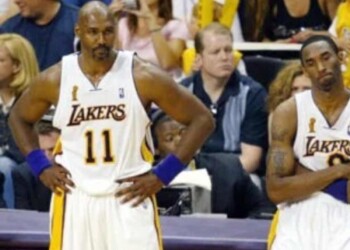 Kobe Bryant and Karl Malone
