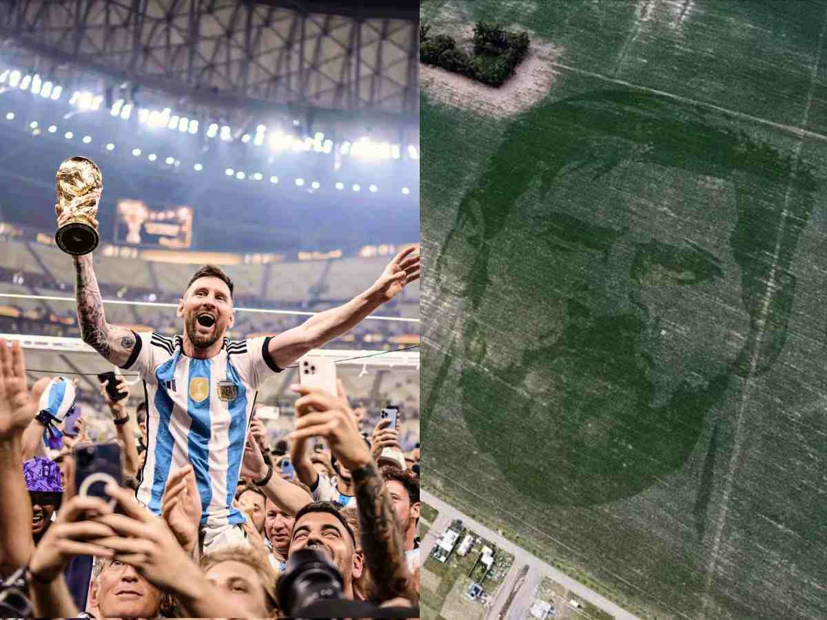 “Guess the farmer doesn’t have enough GOATS”- Fans react to huge 50-hectare Lionel Messi image cultivated by Argentina’s farmer