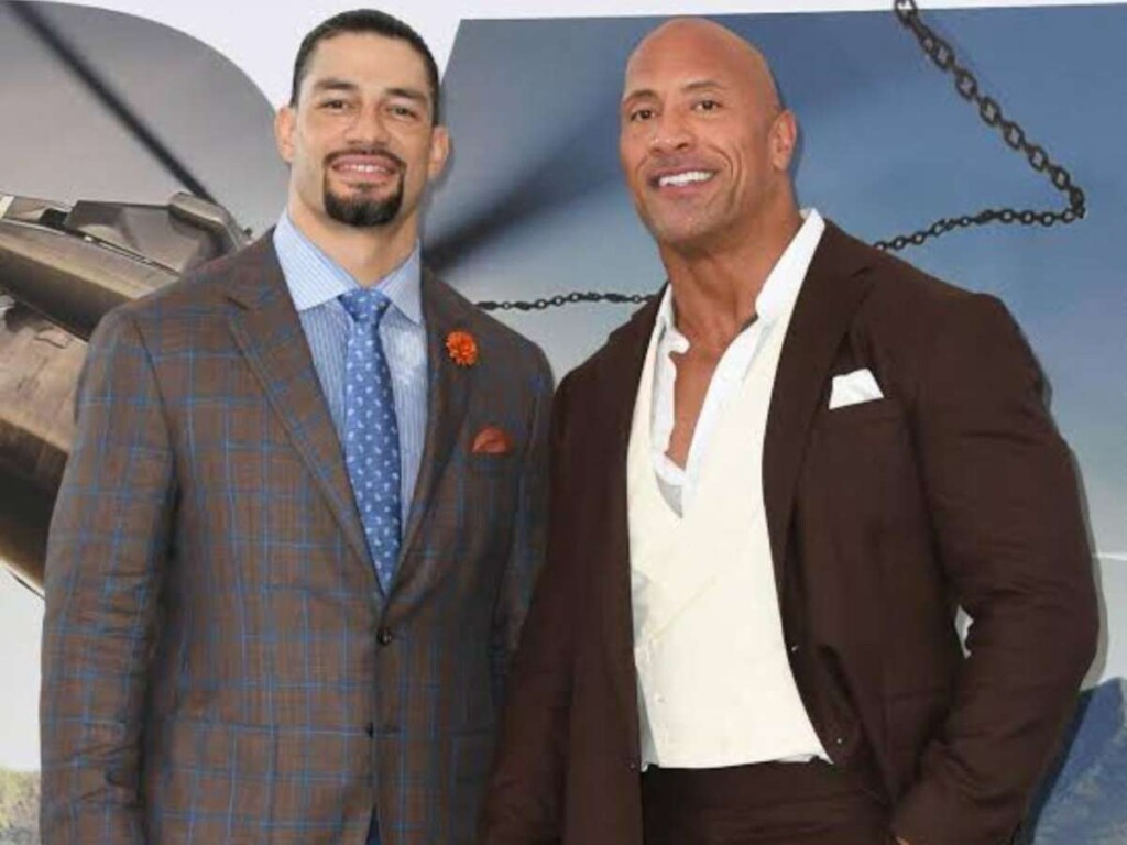 Dwayne Johnson with Roman Reigns (Image Credits- Pop Sugar)