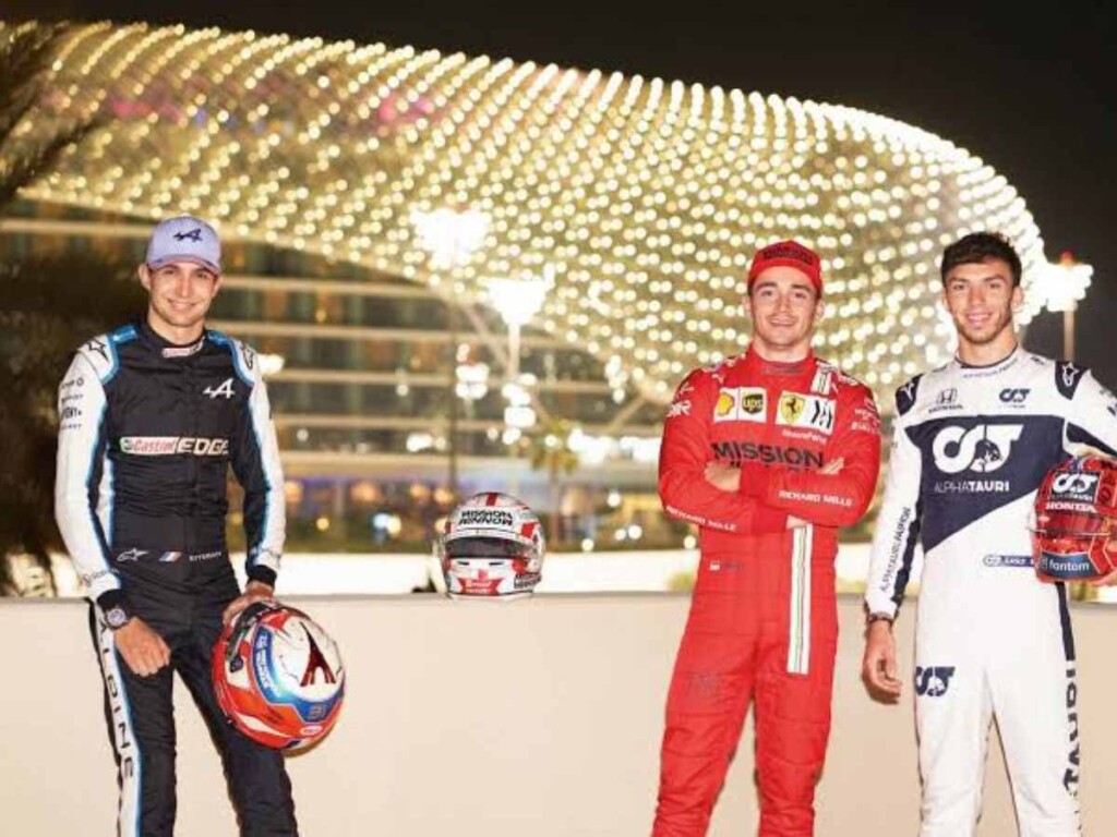 Esteban Ocon, Charles Leclerc and Pierre Gasly