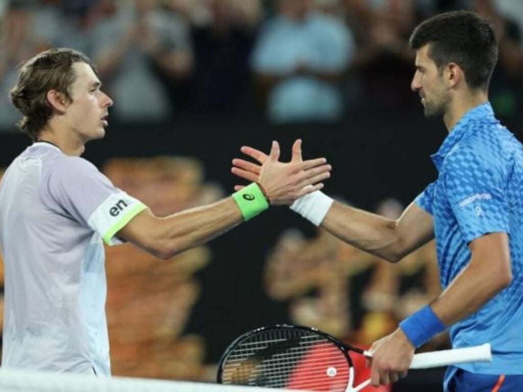 Alex de Minaur and Novak Djokovic