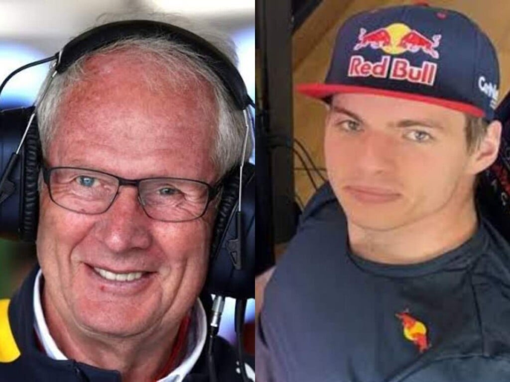 Dr Helmut Marko and Max Verstappen