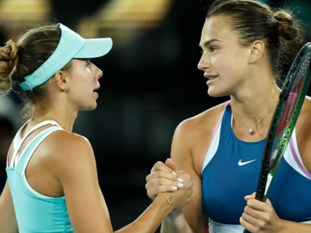 Magda Linette and Aryna Sabalenka