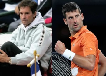 Brad Stines and Novak Djokovic