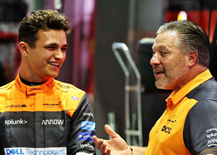 Lando Norris (L) and Zak Brown (R)