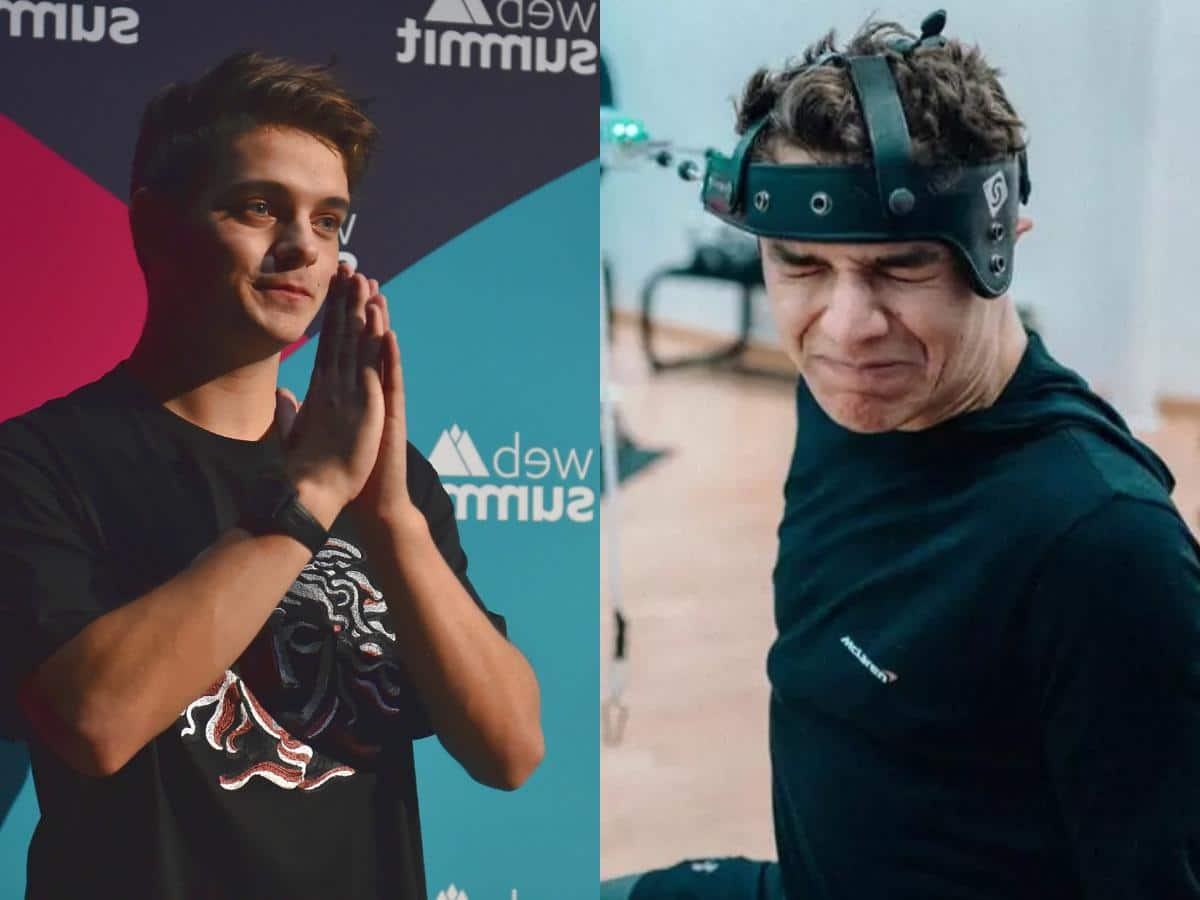 Mclaren driver Lando Norris pushes Martin Garrix to the limit as the duo work out together