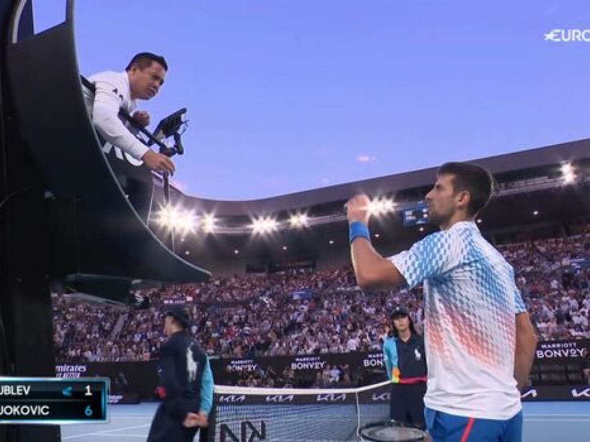 Novak Djokovic explodes at fan after he tells opponent Andrey Rublev to “send him home”