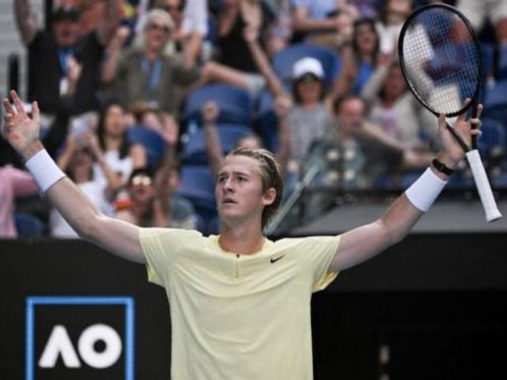 Sebastian Korda celebrates