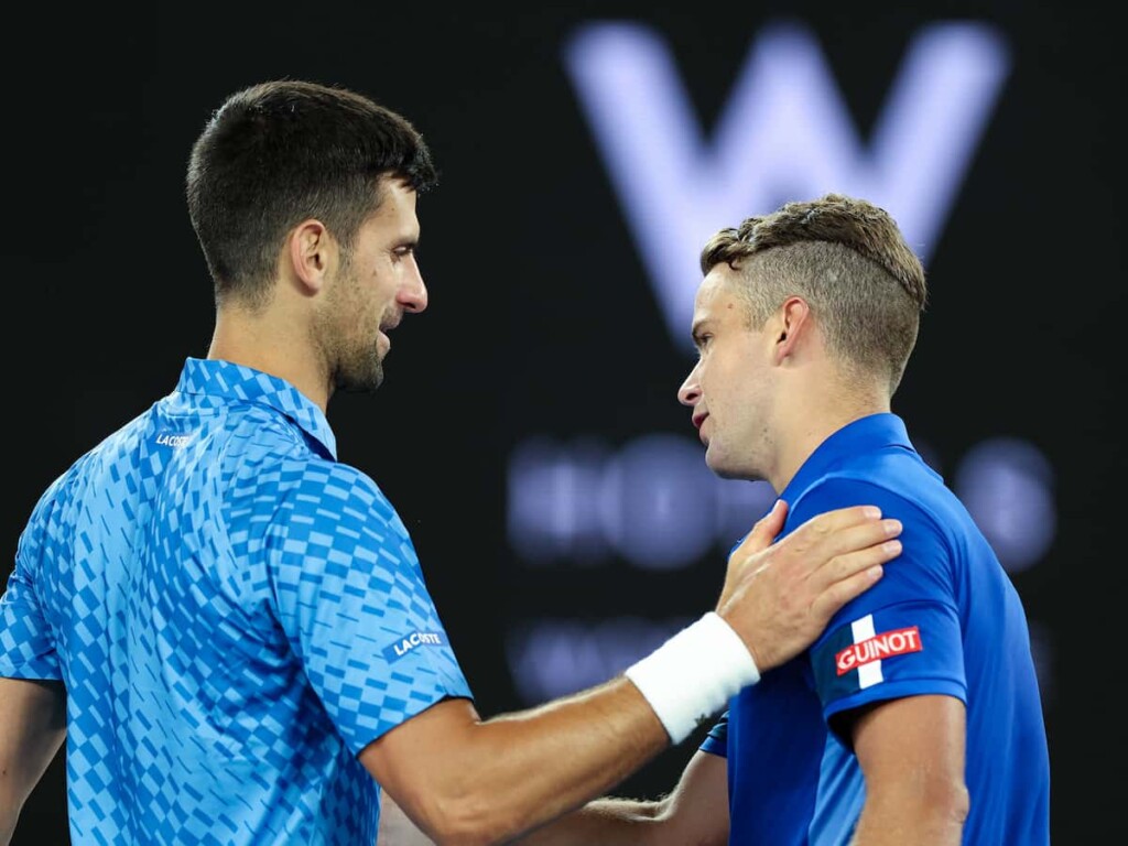 Novak Djokovic and Enzo Couacaud  - IMAGO / Xinhua