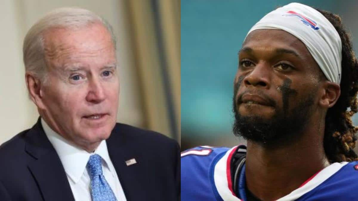 President Joe Biden offers thoughts and prayers to Damar Hamlin and his family