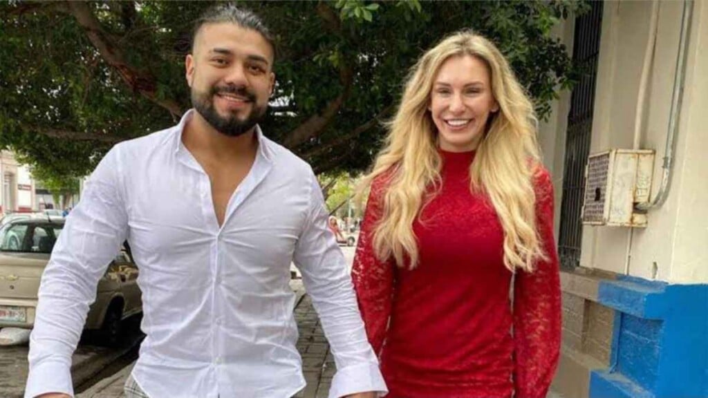 Charlotte Flair with her husband Andrade El Idolo (Image Credits- WrestleZone)