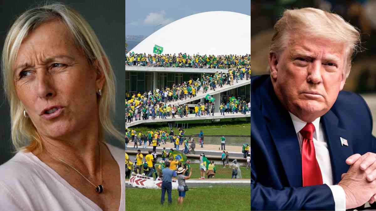 Martina Navratilova takes a fresh indirect dig at Donald Trump after similar to January 6 Capitol riots scenes emerge in Brazil