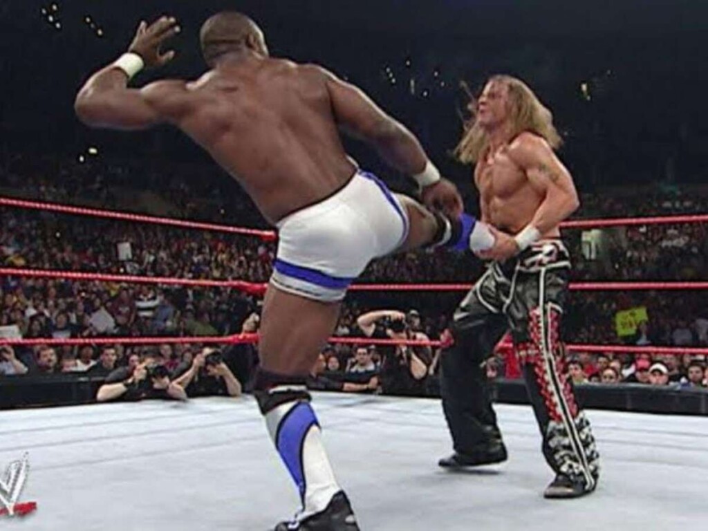 Shelton Benjamin vs. Shawn Michaels on RAW in 2005 (Image Credits- WWE)