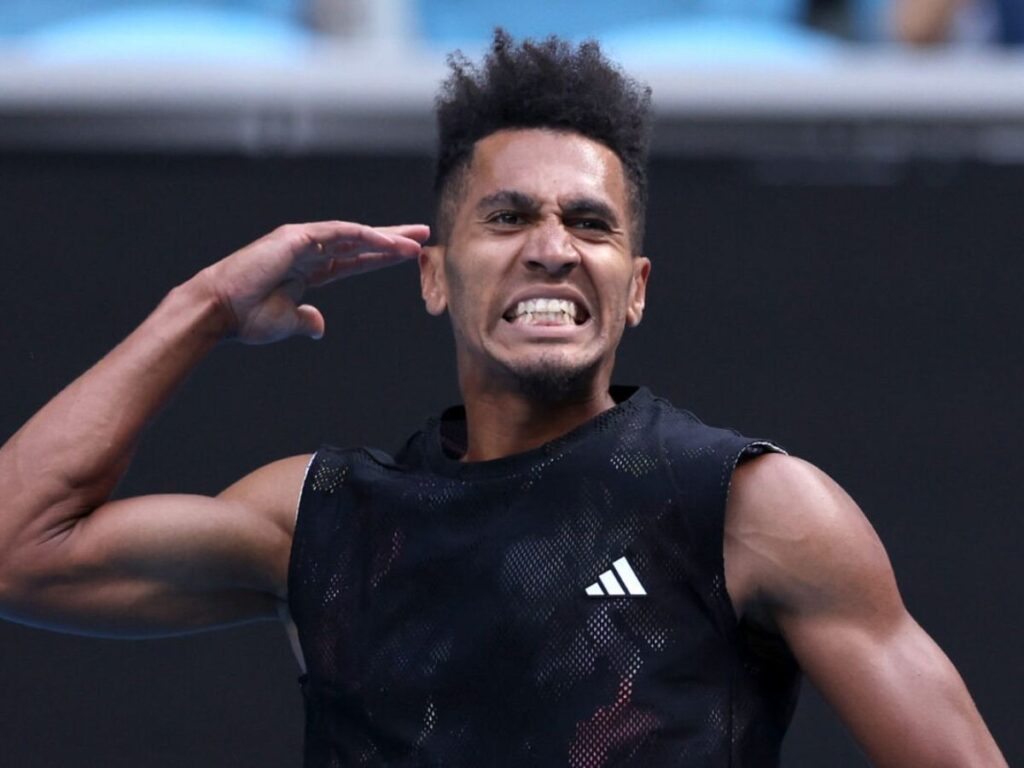 Micheal Mmoh after his win over Alexander Zverev