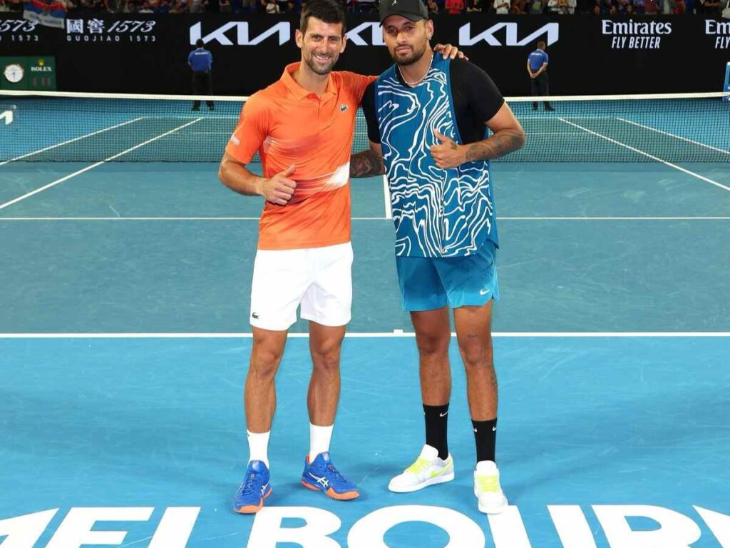 Novak Djokovic and Nick Kyrgios