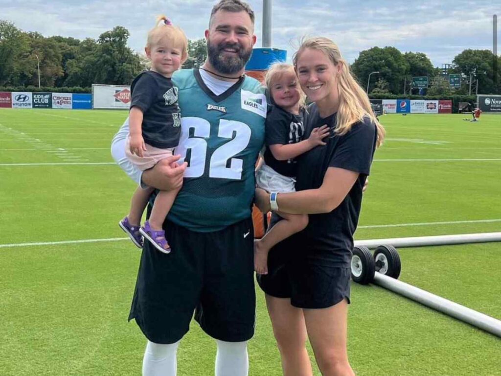 Jason Kelce and his wife
