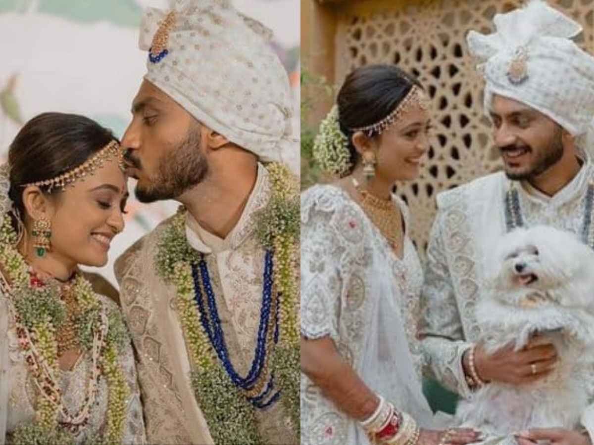 “Congratulations!”- Twitter erupts as Axar Patel ties knot with Meha Patel in Vadodara, check pictures