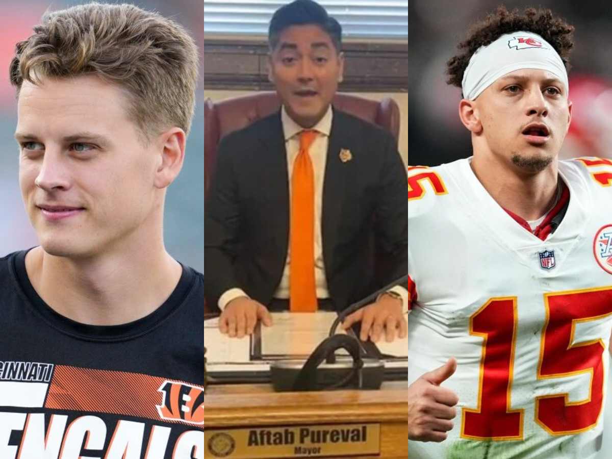 Cincinnati mayor Aftab Pureval VICIOUSLY roasts Patrick Mahomes saying he should take a ‘paternity test’ considering his poor record against Joe Burrow ahead of the AFC Championship game