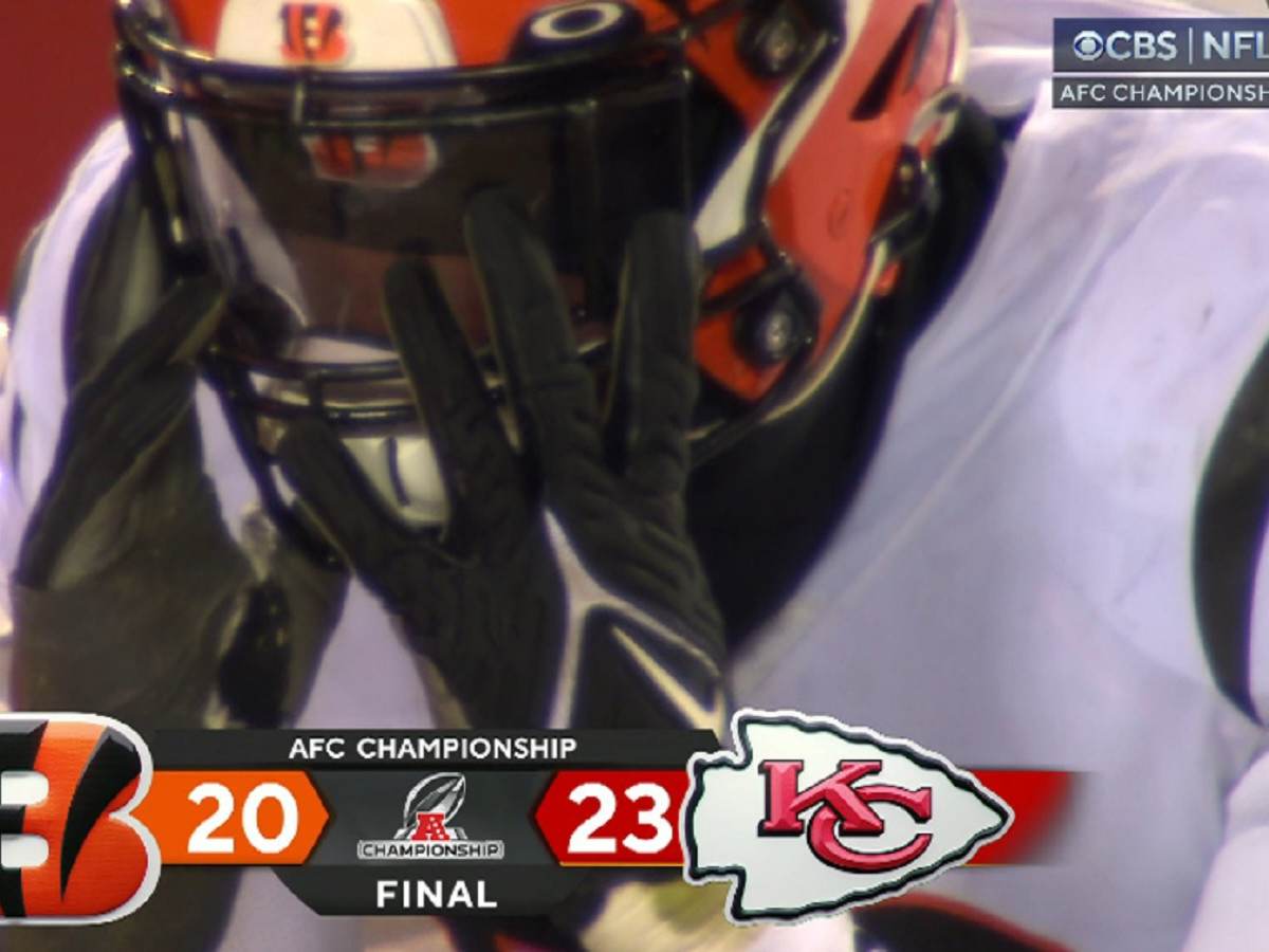 WATCH: Joseph Ossai breaks down in tears following his MASSIVE error in the AFC championship game against the Chiefs