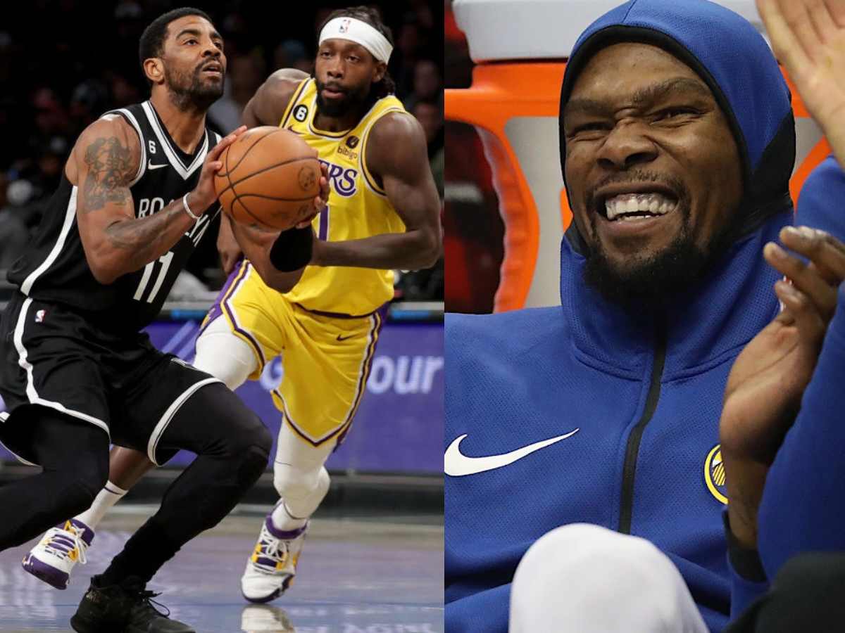 WATCH: Kevin Durant burst out in LAUGHTER as Kyrie Irving clowns a trash-talking Patrick Beverley